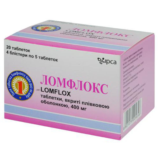 Ломфлокс таблетки 400 мг №20.